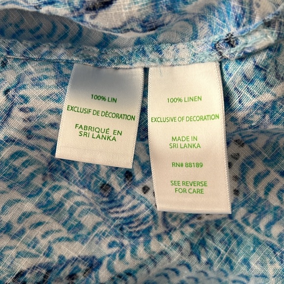 Lilly Pulitzer Florin Sleeveless Linen Top - Amalfi Blue By The Seashore LARGE - Picture 3 of 8